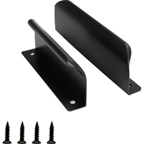 Set di 2 maniglie per porte scorrevoli, maniglia nera da 120 mm per armadi, cassetti e porte per balconi -Crezuo