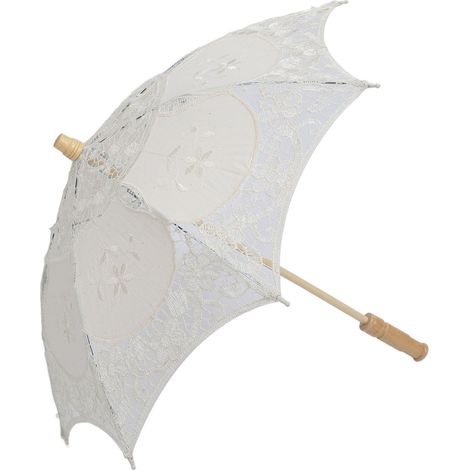 Spitzen-Sonnenschirm, beige, für Hochzeiten, Braut- und Fotoshootings, mit Blumenstickerei, ideal für festliche Anlässe. (1/5)