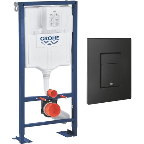 Cisterna empotrada independiente GROHE Solido con placa de descarga, disponible en color negro mate. (1/4)