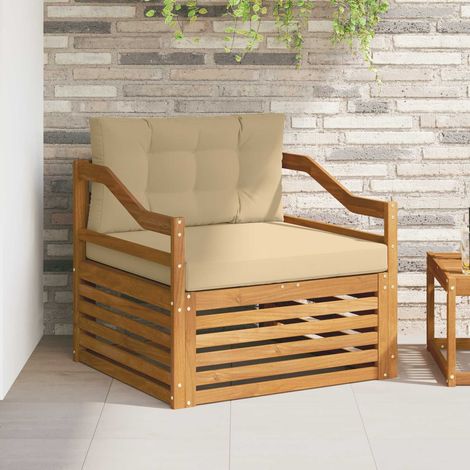 Outdoor-Sofagarnitur Massivholz Akazie Natur