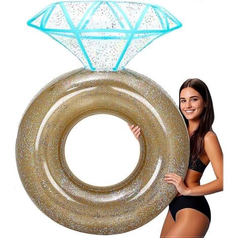 Riesiger aufblasbarer Diamantring-Poolschwimmer – Dekoration für Junggesellinnenabschiede, Verlobungsfeiern, Hochzeitsfeiern und Strandspielzeug für Erwachsene