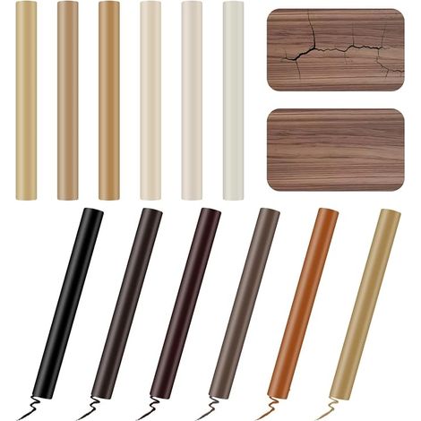 Parquet Repair Kit 12 Colours, Wood Sealant, Laminate Flooring Repair Kit, for Scratches, Cracks, Stains, Furniture & Parquet (1/5)