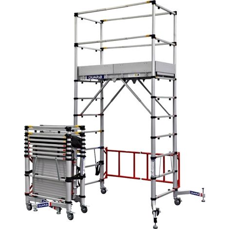 Centaure – Échafaudage télescopique en aluminium 4m – Charge max 150kg – Montage rapide – Stabilisateurs réglables – TW2