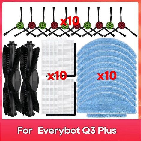 Everybot Q3 und Q3 Plus kompatibles Ersatzteilset, universelles Ersatzzubehör, Wartungskomponenten für Saugroboter, komplettes Multifunktionsset, langlebige Qualität für optimale Reinigung. (1/5)