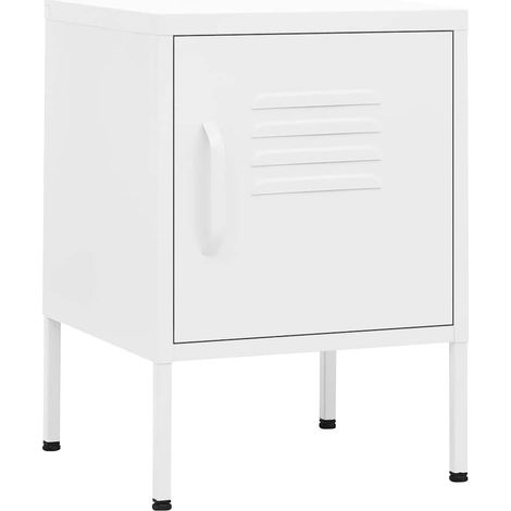 Maison Exclusive - Nachttisch Weiß 35x35x51 cm Stahl (1/5)