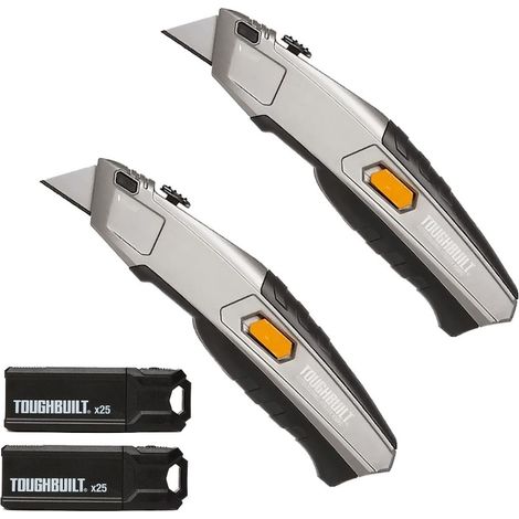 Toughbuilt Autoloading Utility Knife Twin Pack + 50 Blades TB-H4S52-20