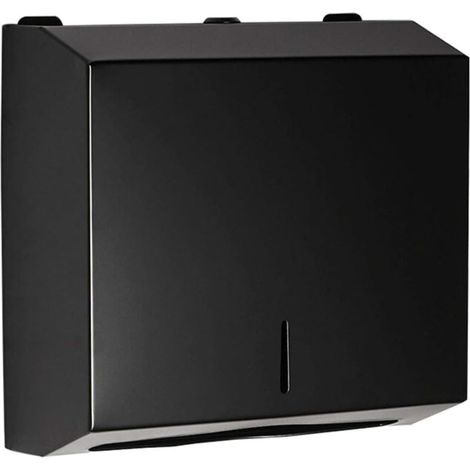 Porte-Rouleau de Toilette en Acier Inoxydable 304 pour Salle de Bain - Support pour Essuie-Mains et Papier Toilette - Format Carré - Noir - 28 x 10 x 27CM (1/5)