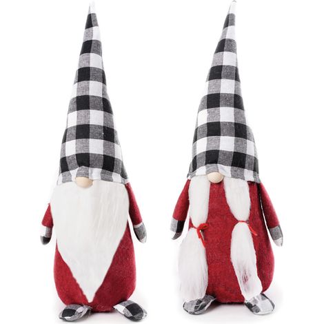 Coppia Gnomi Arredo Natale Set 2 Decorazioni Natalizie Hilda E Colin (1/5)