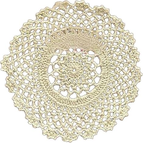 Napperons en dentelle crochetée à la main de 18 cm, napperons ronds vintage faits main, mini napperons flocons de neige pour la décoration de table, beige (1/5)