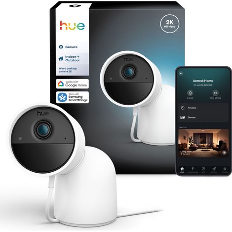 Cámara conectada - Philips Hue - Exterior - Cableada - Visión nocturna - 2K - Blanco (1/5)