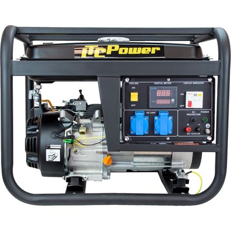 Itc Power – Groupe électrogène essence 3,3 kW – Moteur 4 temps OHV – Démarrage manuel – Régulateur de tension AVR – Autonomie 15h à 50% de charge (1/2)