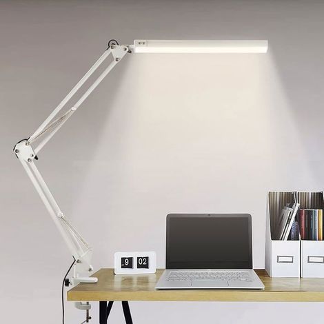 Lampe de bureau LED, lampe de bureau d'architecte pliable 14 W avec pince, 10 niveaux de luminosité X 3 modes de couleur-HLD (1/4)