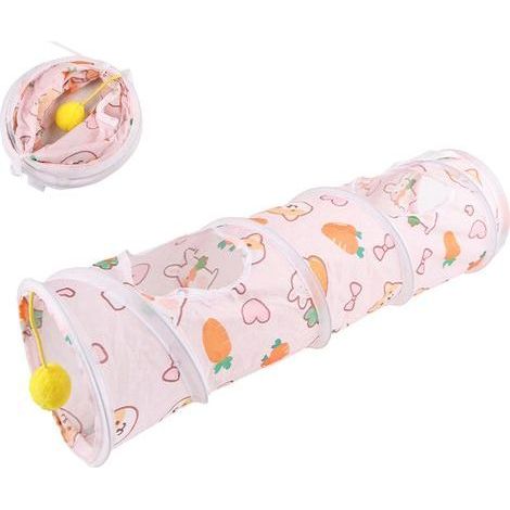 Kleintiertunnel, Kaninchentunnel für Kaninchen im Innenbereich, Peekaboo Haustiertunnel für den Innenbereich, faltbarer Cartoon-Kaninchen-Aktivitätsversteck-Röhrenspielzeug für Zwergkaninchen, Hamster (1/5)