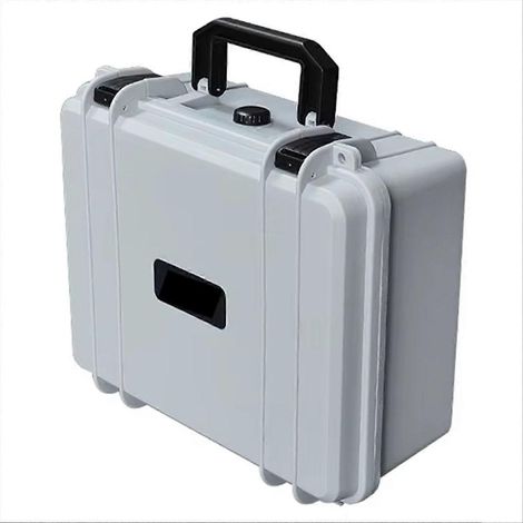Valise portable en plastique épais rigide, boîte à outils grande capacité avec éponge grise, idéale pour ranger équipements et accessoires. (1/5)