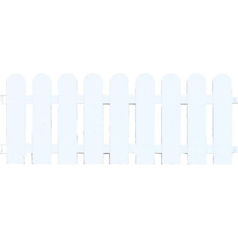 Clôture de jardin blanche à piquets, 50 x 20 cm, bordure ornementale pour massifs de fleurs, intérieur et extérieur