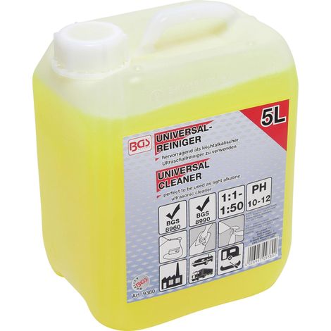 Bgs Technic – Nettoyant universel 5 l pour nettoyeurs haute pression et ultrasons – pH 10-12 – Dosage 1:1 à 1:50 – 9380 (1/3)