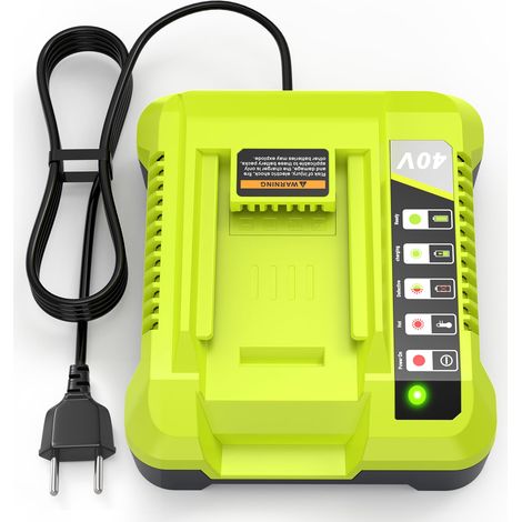 Chargeur de batterie 40V Ryobi OP401 – Recharge rapide 2A – Compatible OP4015 OP4026 OP4040 OP4050 – Protection contre surcharge et surchauffe