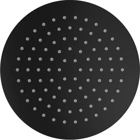 Pomme de douche ronde ultra fine 25 cm orientable noir mat (1/4)
