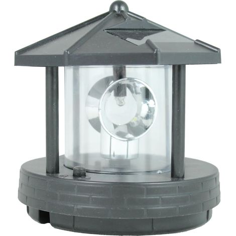 Tête de phare décorative JeiibrZui - 10 cm ou 13 cm - 1 pièce avec lumière rotative ou clignotante - Noir et transparent pour jardin et terrasse (1/4)
