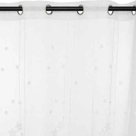 ATMOSPHERA Cortina estrellas bordadas blanco 140x240cm - "ATMOSPHERA KIDS" (1/3)