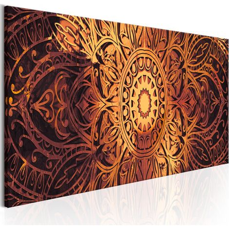 Tableau Imprimé "Amber Mandala" 40 x 120 cm (1/2)