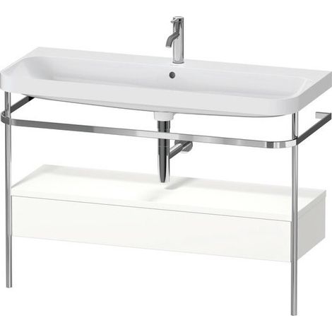 DURAVIT HP4844O84840000 HappyD2+ lavabo en D avec trop-plein et vidage sans bride