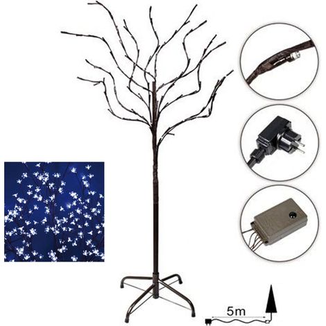 TrAdE Shop Traesio - Albero Di Natale Luminoso Ciliegio Per Interno 192 Led 180cm Bianco Freddo -