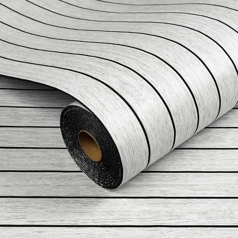 Papier peint autocollant imitation palette en bois 40 cm x 3 m. Convient pour salon/chambre. Idéal pour un mur décoratif, un mur TV ou un bureau. Effet 3D. Vinyle autocollant. (1/5)