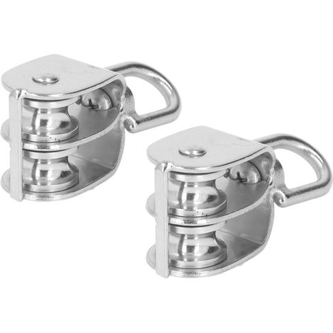 M20 Doppel-U-Rolle, 2 Stück, Hebeblock aus Edelstahl, Tragfähigkeit 75 kg, Doppelrollenlager für Winde und Seil (1/5)