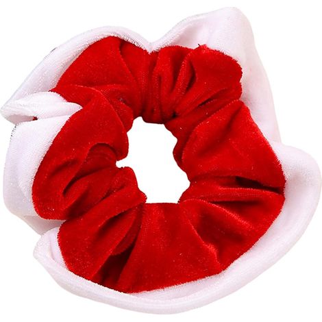 Ruban Velours Rouge Mélangé pour Cheveux de Noël, Élastiques à Cheveux Simples pour Filles, Lot de Serre-têtes en Velours (1/4)