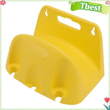 Tbest Support mural pour enrouleur de tuyau d'eau Support mural de bobine de tuyau d'eau, support de bobine piscine jardin Jaune (1/4)