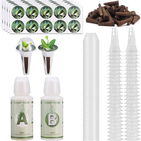 Lot de 50 pots hydroponiques ronds avec éponge de culture, paniers pour plantes d'intérieur (1/5)