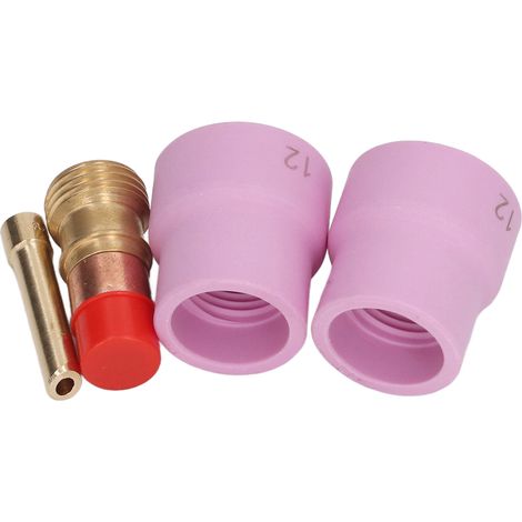 Set mit 4 rosa Schweißklemmen für WP 17 18 26 TIG-Brenner, Zubehör für Argon-Lichtbogenschweißen, Ersatzkragen, brennerkompatibel. (1/5)