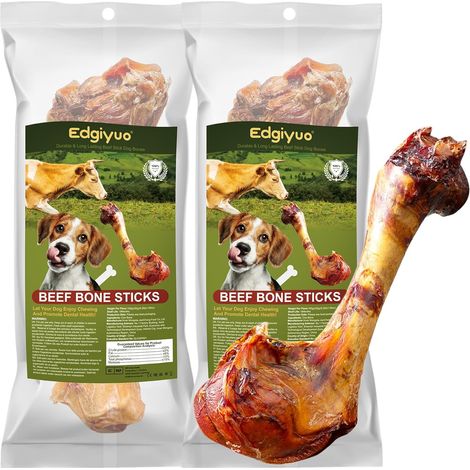 Os à mâcher géant pour Chiens agressifs, os pour Chiens Longue durée et Jouet Naturel pour Soins dentaires pour de Taille Moyenne à Grande, de bœuf nourri à l'herbe pour (XXL, 2 PC.) (1/5)