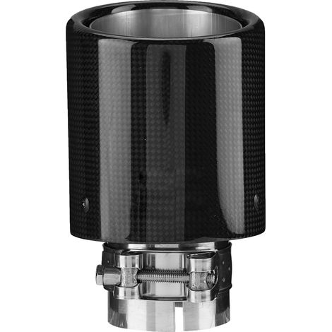 Tuyau d'échappement style fibre de carbone pour voiture modifiée, embout silencieux simple sortie, col de queue 63-101mm (1/4)