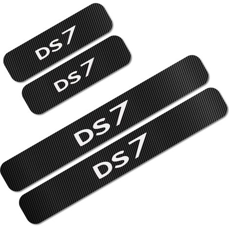 (Noir et blanc - Pour DS7) Lot de 4 autocollants anti-rayures pour seuils de portières de voiture, compatibles avec Citroën DS, DS3, DS4, DS5, DS6 et DS7. Accessoire de protection intérieure auto, eff (1/5)