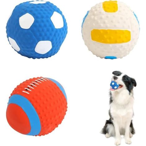 Jouet pour Chien - Noname - Balle Interactive - Latex Naturel - 7,5 cm - 3 Pcs (1/4)