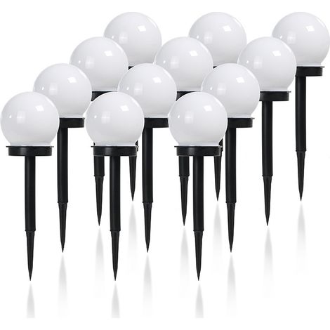 Lot de douze lampes solaires extérieures pour le sol, lampes extérieures étanches IP44 pour le jardin, le paysage, l'allée, le patio, la terrasse 1