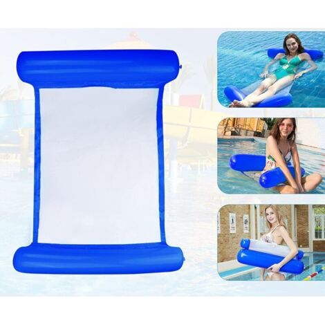 Multi Usage Flottantes Hamac,Sinwind Flotteur Gonflable Piscine 4 -en-1Flottant de inclinable Flotteur Hamac Hamac d'eau Multi-Usage Pliable Flottantes Hamac Portable Flotteur Ultraléger (Bleu Saphir) (1/5)