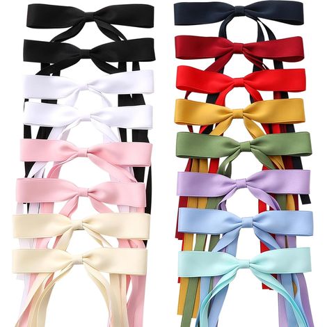Conjunto de 16 accesorios para el cabello de mujer que incluye lazos, diademas largas con lazos, pinzas para el cabello y otros accesorios para mujer. (1/4)