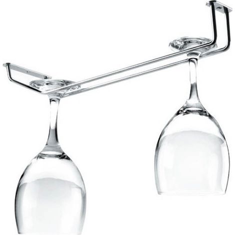 Soporte colgador cromado para copas 34 x 10 cm.