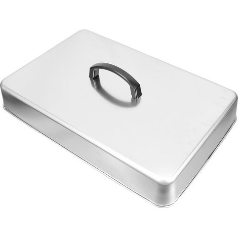 Cloche Rectangulaire en Acier Inoxydable 30238.40cm pour Cuisson Barbecue et Plancha, Couvercle Vapeur Isolation Thermique pour Fromages et Viandes (1/5)