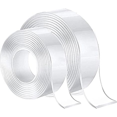 2 Stück Nano Tape, Nano Klebeband Doppelseitig Stark, Magisches Mehrzweck-klebeband, Spurloses Waschbares Doppelseitiges Klebeband Transparent(mittel 2 cm, klein 1 cm) (1/5)