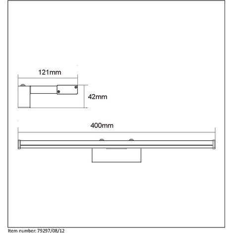 Lucide Onno-LED lampada da parete bagno 1 X 8 W 3000 K IP44 cromo opaco, Alluminio, integrato, 8 W, Cromo Satinato, 40 x 12 x 4 cm (1/5)