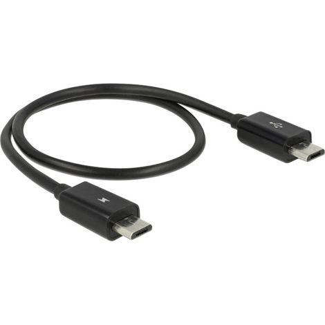 Delock USB-Kabel  USB 2.0 USB-Micro-B Stecker, USB-Micro-B Stecker 0.30 m Schwarz mit OTG-Funktion 8 (1/3)