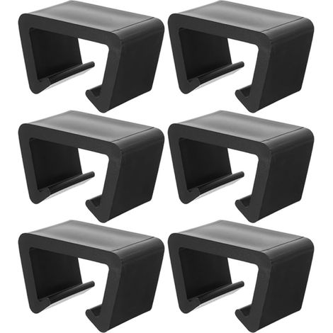 Lot de 6 Clips pour Meubles de Jardin en Osier, Connecteurs pour Canapé Extérieur en Plastique Noir, Antidérapants et Polyvalents pour Salon de Jardin (1/5)
