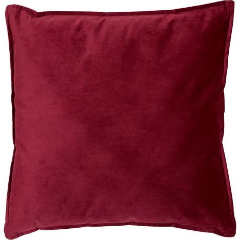 Coussin Déco Uni "Lilou" 55x55cm Rouge Grenat