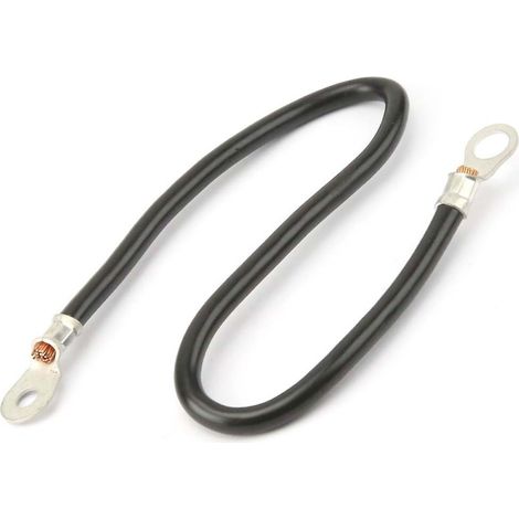 Câble batterie avec cosses pour tondeuse. Noir. Longueur 40 cm