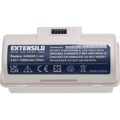 EXTENSILO Batterie compatible avec iRobot Braava Jet M6134, 245, 244, 250, 241, M6, 240, M6110 robot électroménager (5300mAh, 3,6V, Li-ion) (1/3)