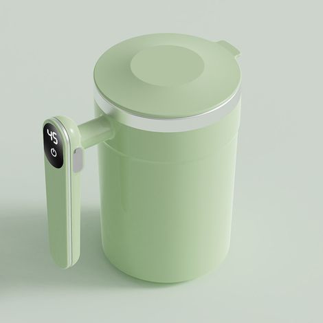Mug à café automatique avec affichage de la température, mug auto-mélangeur rechargeable, mug électrique de 0,42 litre avec couvercle – rechargeable, convient pour le café chaud, les boissons protéiné (1/5)
